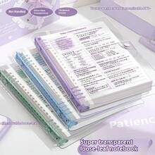 1 pieza Cuaderno de tapa blanda transparente tamaño A5, 60 hojas/120 páginas por libro, esencial para volver a la escuela, páginas desprendibles, encuadernación espiral desmontable, diseño resistente al agua - Ideal para suministros de oficina diarios y estilo minimalista, gran regalo para amantes de la música