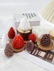 1pc Pine Cone Shaped Scented Candle, Fragrant Candle, Gift, Holiday Candle, Scented Even Unlit, Decor For Study Or Living Room, Holiday Gift, Creative Decor, Photography Prop Home Decor Christmas Decorations Room Decor Christmas, Christmas Gifts - Multicolor - View 9