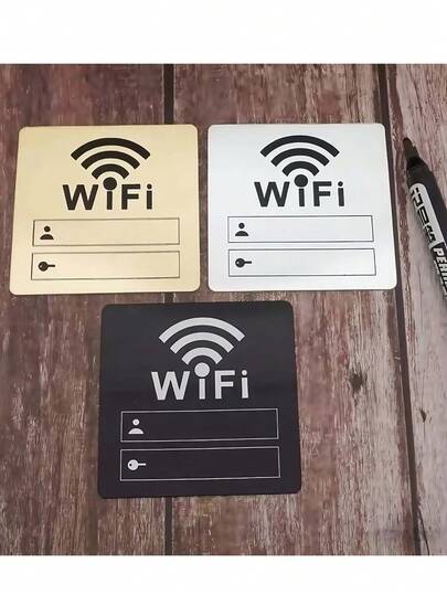 1pc WiFi Password Sign, Acrylic Wall Sign, Decorative Pendant, Wifi Wireless Network Sign & Password Plate, Wifi Logo Sticker Wall Decal, Store Sign, Coffee Shop Sign, Restaurant Sign, Home Decor, Party Decor