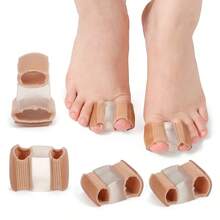 2pcs Unisex Silicone Toe Separator Pads - Foot Protection Pads, Hand Wash Only - Beige - View 2
