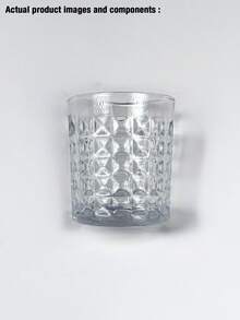 6-Piece Minimalist Transparent Glass Water Cup Set, Suitable For Home Use, Coffee Cups, Juice Cups, Whiskey Cups, Straight-Sided Textured Beverage Cups, Multiple Sizes Available, Party Table Cups. - DM303 (280ml) - View 6