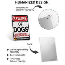 1pc 30*20cm Beware Of Dog Personalized Metal Signs, Gift For Him Men Dad, Man Cave, Indoor And Coffee Bar Room Bathroom Home Wall Fall Bedroom  Classroom Kitchen Porch Office  House  Decoration Stuff Classroom Living Patio Outdoor Decor Decorations Halloween Christmas - 彩色 - 查看 3