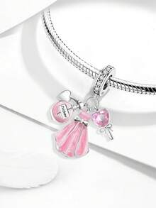 1 Peça Pingente de Perfume da Saia da Série Vida Ociosa da Moda em Prata Esterlina 925 Adequado para Mulheres, Pulseiras, Braceletes, Fabricação de Joias DIY e Combinação de Joias Diárias para Decoração de Meninas