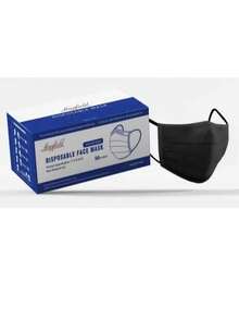 Cubrebocas Tricapa De Polipropileno en Caja de 50 piezas - Negro - Ver 2