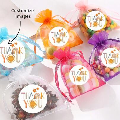 Custom White Organza Gift Bags, Food Bags, Gift Packaging, Holiday Presents, Minimalist & Elegant Design