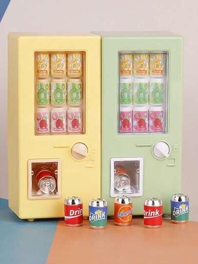 Máy pha chế đồ uống mini, Lon nước ngọt, Nhà búp bê pha chế đồ uống, Mô hình trang trí siêu thị nhỏ, Quà tặng nhỏ cho bữa tiệc, Đồ chơi sáng tạo mini cho thanh thiếu niên, Đồ chơi siêu nhỏ, Đồ chơi, Thích hợp để trang trí tiệc