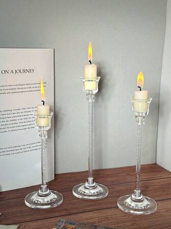 1 件/1 套极简主义亚克力金属烛台，现代简约风格烛台，适用于日常休闲派对用品，白色蜡烛，婚礼和餐桌蜡烛，浪漫氛围蜡烛，可用作生日派对、咖啡店、客厅、餐厅、卧室、浴室、卧室、浴室、酒吧、浪漫晚餐、婚礼道具，