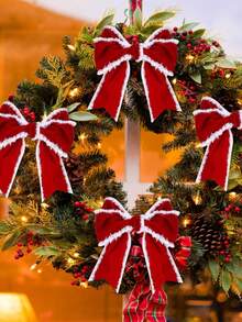 1pc, 1m/2m/5m/10m Christmas Red White Border Packaging Tapes, DIY Decoration, Christmas Tree Bow , Christmas Gift Packaging Ribbon, Suitable For Holiday, Party, And Birthday Gift Decoration