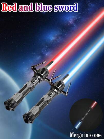 1pc/2pcs Random Color Random Style Stretchable Claw Retractable Sword, 2-In-1 Flash And Glow Stick Stress Reducing Toy (Excluding Battery), Some Parts Colors Random, Game, Christmas Decoration