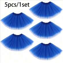 1pc/5pcs 3-Layer Neon 80s Women's 30cm Tutu Princess Tutu Skirt Birthday Party Tutu Dress Up Tutu Skirt Holiday Carnival Costumes. Valentine's Day Accessories