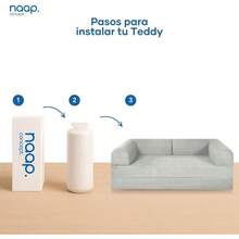 Naap Concept Sofá Cama Teddy Smooth Diseño Convertible Hecho 100% de Espuma Comodidad y Versatilidad 200x100x65 cm Silver - Plateado - Ver 6