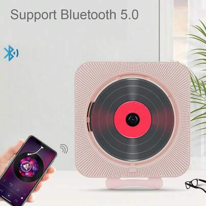  MEGICOT Bluetooth CD Player Built-In Speakers Remote Control, Portable Wall Mountable Home Music Player With Dust Cover, Support FM Radio USB Flash Micro SD AUX Play