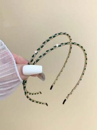 1件镶钻闪亮复古优雅风格发箍，多色可选，高端新款设计，适合派对、日常佩戴、生日派对、发带、发箍