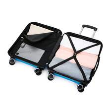 三件套ABS+PC材质行李箱 | 登机箱 55x40x20厘米 - 10公斤 | 中号可扩展行李箱 66x45x27.50厘米 - 扩展30厘米 - 23公斤 | 大号可扩展行李箱 75x49x31厘米 - 扩展33.50厘米 - 25公斤 | 半硬壳，带密码锁 - 黑色/海军蓝/黄色/薄荷绿/玫瑰金/绿色/浅粉色/蓝绿色 - 綠松石色 | SET3 | S-20 | M-24 | L-28 - 查看 7