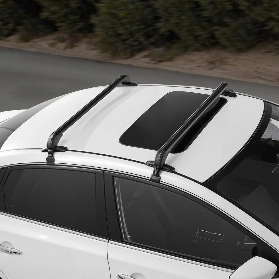 Roof Rack Cross Bars, Universal Fit For Naked Roofs Without Raised Rails/Flush Rail/Black Moldings, 165 LBS Capacity, Lockable Heavy Duty Aluminum Crossbar Racks Roof Rail Rooftop Luggage Canoe - 48英吋 - 查看 1
