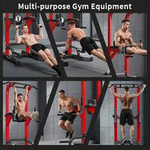 Power Tower With Adjustable Height, Power Tower Dip Station Pull Up Bar, Heavy Duty Training Equipment For Home Gym - 紅色 - 查看 7