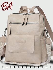 防盗复古PU软皮背包，多功能时尚日常包，多口袋轻便旅行包，大容量简约背包，便捷背包，适合学生、护士、教师、商务人士、旅行、商务、通勤、购物、办公、约会、徒步、训练、工作，生日礼物、节日礼物，背包 - 彩色 - 查看 16