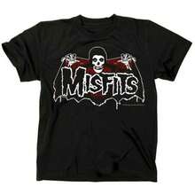 Misfits Batfiend Red M, L, XL, 2XL Black T-Shirt Soft And Comfortable All-Season Casual Wear For Gym, Outdoor & Parties - Perfect Gift - 黑色 - 查看 1