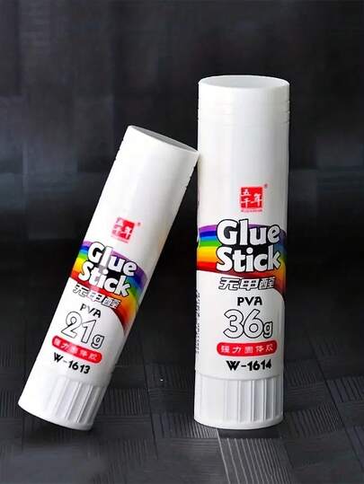 2 st/set formaldehydfria starka limstift, för studentbruk, handgjorda limstift, lämpliga för dagis, kontor, snabbtorkande, högvisköst gelélim, lämpliga för studenter och barn