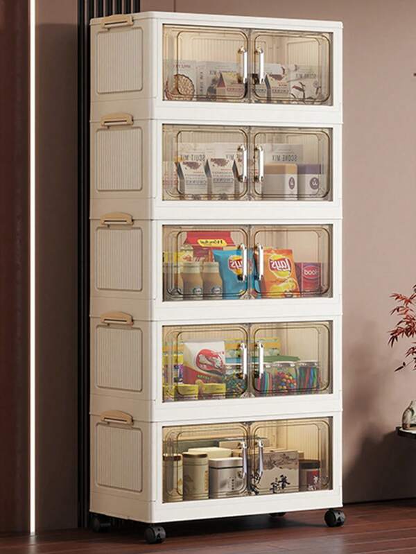 1 pièce (45 cm/17,7 po) Large armoire de rangement, bac de rangement pliable de 20 litres, organisateur d'armoire à jouets pour salon, armoire à collations, armoire de rangement de cuisine, cadeau de Noël, boîte de rangement, rangement sous le lit