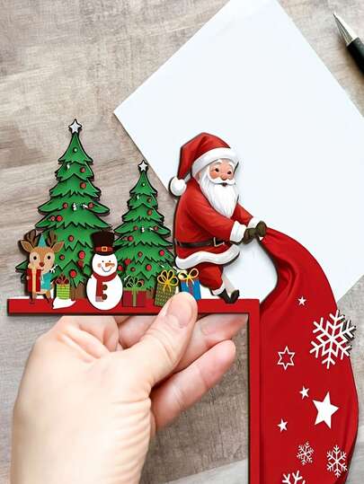 2pcs Christmas Door Corner Decor, Santa Claus Style Wooden Door Hanging Decor, Christmas Door Frame Decoration, Christmas Gifts, Wooden Christmas Door Corner Ornaments - Creative Door Corner, Table Ornaments,Santa Claus, Reindeer, And Snowman, Festive Wall Hangings For Living Rooms, Bedrooms, And Offices - Ideal For Holiday Gifts And Seasonal Decor.