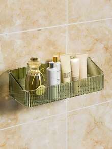 1pc/2pcs Bathroom Rustproof Makeup Organizer Rack, Wall Mounted Shower Caddy, Waterproof Storage Shelf For Dorm Bathroom Accessories Bathroom Accessories Bathroom Tools