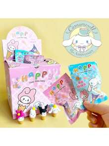 1/3/6/10/20/32pcs/Sanrio个性创意橡皮擦盲袋盲盒3D可拆卸组装卡通冰淇淋橡皮擦开学儿童礼物（随机发货，每个包都有不同的惊喜）