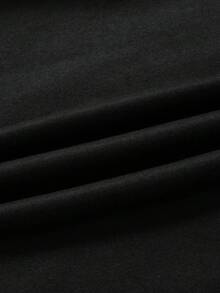 Thanksgiving Outfit Women Moon Print Kangaroo Pocket Hoodie, Casual Long Sleeve Drawstring Hooded Sweatshirt For Fall & Winter, Women's Clothing Winter Clothes For Women - 黑色 - 查看 4