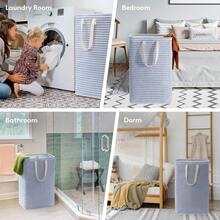 Cesto portabiancheria pieghevole e grande, cesto portabiancheria in piedi impermeabile con manici per il trasporto facile per vestiti in camera da letto, bagno, college, dormitorio per adulti, 75L