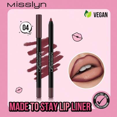 Misslyn Long-Lasting High-Pigment Lip Liner Pencil, Intense Lasting Lip Color, Gel Lip Liner Pencil Can Be Sharpened, Smooth Application, Natural Makeup Effect, Can Be Sharpened With Pencil Sharpener, High Color Payoff, Creates Natural Lip Makeup, Long-Lasting Smooth Ultra-Fine, Matte Lip Liner Pencil, No Smudging, Y2K Makeup, Suitable For Party, Beach, Travel, Vacation, Camping, Outdoor Activities, Rose Color
