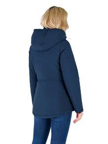 Women's Puffer Jacket Quilted Lightweight Padding Hood Packable Bubble Coat - 深藍色 - 查看 2