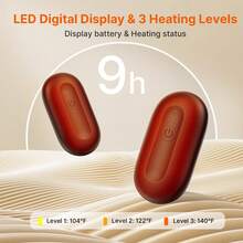 PinkSings 2000mAhx2 暖手宝快速加热可充电 2 件装，磁性电热口袋暖手宝，可重复使用暖手宝加热至 140℉/60℃，便携式口袋加热器，户外、露营、狩猎的温暖礼物 - 黑色 - 查看 5