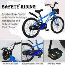 Kids Bike, 14 16 20 Inch Kids' Bicycles With Training Wheels/Kickstand For Boys And Girls Ages 3-12 Years, Sports Bicycle For Kids, Easy Assembly, Multiple Color Option - Blue - View 8