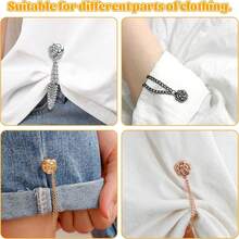 2 件磁性按扣夹 - 多功能强磁毛衣夹，适用于针织 T 恤和裤子的下摆，磁性装饰胸针适用于开衫