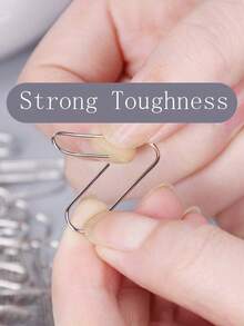 100/200/300pcs Metal Silver Paper Clips, Stainless Steel Bookmark Paper Clips Organizer, Office And School Supplies - Multicolor - View 11