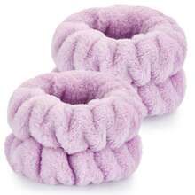 1 Pcs Wrist Towels For Washing Face-Dorbetar, Microfiber Wrist Bands For Washing Face, Spa Wristbands For Washing Face, Fluffy Towel Bands, Arm Bands For Washing Face For Woman (Purple)
