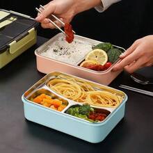 1200ML Stainless Steel Insulated Bento Lunch Box, Meal Prep Container With Compartments For Office Workers, Students, Suitable For Fruit, Pudding, Yogurt, Salad, Cereal, Milk, Soup, Great For Home, School, Office, Travel, Outdoor Picnic, Holiday Gift