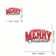 1pc/2pcs/3pcs Merry Christmas Letter Heat Transfer Decal, Applicable For T-Shirts, Sweatshirts, Canvas Bags And Cosmetic Bags
