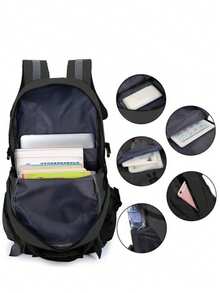 Large Waterproof Backpack 40L Bag Camping Walking Hiking Outdoor Travel Rucksack - Black - View 3
