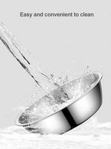 1pc/2pcs Stainless Steel Cat/Dog Bowl, Pet Feeding Bowl, Anti-Slip Anti-Bite Durable