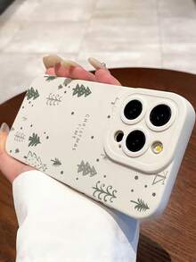 1 pieza Funda de teléfono suave con patrón de árbol de Navidad personalizado de moda, cobertura total, blanco lechoso, anti-huellas dactilares, compatible con iPhone 16 ProMax/16/16 Pro/16 Plus/11/15/15 Pro/15 ProMax/12/13/14 ProMax/XS/XR/11 Pro/11 ProMax/12 Pro/12 ProMax/13 Pro/13 ProMax/7 Plus/14 Pro/14 ProMax/14 Plus/7 Plus/8 Plus/8/SE2/12 Mini/13 Mini - Multicolor - Ver 3