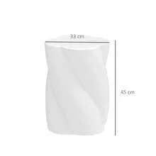 Sitzhocker aus Keramik in Spiralform 120kg belastbar Ø33 x 45 cm Wetterfest Garten Hocker mit Deckel Blumenhocker Fußhocker für Outdoor Camping Garten Terrasse Balkon Weiß - Standard - Übersicht 3