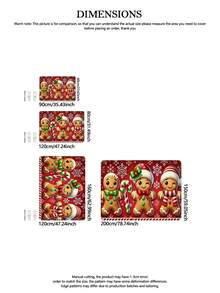 1 قطعة سجادة ذات نمط رجل الزنجبيل الكريسماسي مخصصة، مصنوعة من مواد فاخرة (مخمل بلوري خفيف الوزن وناعم)، مضادة للانزلاق وسهلة التنظيف والغسيل، مناسبة لديكور المطبخ وغرفة المعيشة والنوم، سجادة كبيرة لطاولة القهوة، سجادة ترفيهية، سجادة جانب السرير، ديكور المنزل، ديكور الغرفة، غرفة الأطفال، غرفة الألعاب، المدخل، متعددة الأنماط قابلة للغسيل في الغسالة، مقاسات متعددة