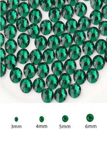 2000 pièces de strass en résine plats vert foncé de 3-6 mm, pierres précieuses rondes en gelée pour la fabrication d'accessoires, chaussures, vêtements, cosmétiques, sacs, décoration