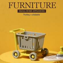 8件迷你娃娃屋洗衣机、吸尘器、洗衣房套装适用于洗涤和浴室模型DIY配件、场景装饰工具、角色扮演玩具、3-12岁男孩和女孩的生日礼物