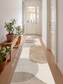 1pc Beige Rugs,Modern Minimalist Style,Runner Rug,900g/M² 0.5cm Washable And Machine Washable,Home Decor, Living Room,Kitchens,Passage, Bedroom, Dining Room, Office, All Seasons - Beige - View 12
