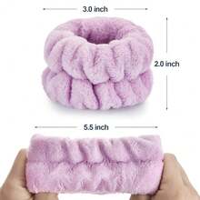 1 Pcs Wrist Towels For Washing Face-Dorbetar, Microfiber Wrist Bands For Washing Face, Spa Wristbands For Washing Face, Fluffy Towel Bands, Arm Bands For Washing Face For Woman (Purple)