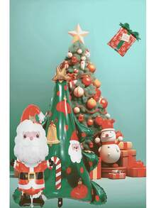 Paw Patrol 3 Styles Christmas Party Balloons, Versatile Atmosphere Decoration For Christmas Party, Photo Props, Made Of PET Material, Including Hugging Santa Claus, Large Reindeer, And Large Christmas Tree Balloons, Directly Create A Festive Atmosphere For Home Or Office