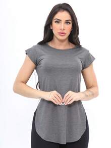 Kit 3 Women's Gym Tops With Long Butt Cover - 軍綠色 - 查看 8