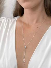 Light Point Necklace With Adjustable Double  Plated In 18k Gold And 925 Silver - 銀色 - 查看 3